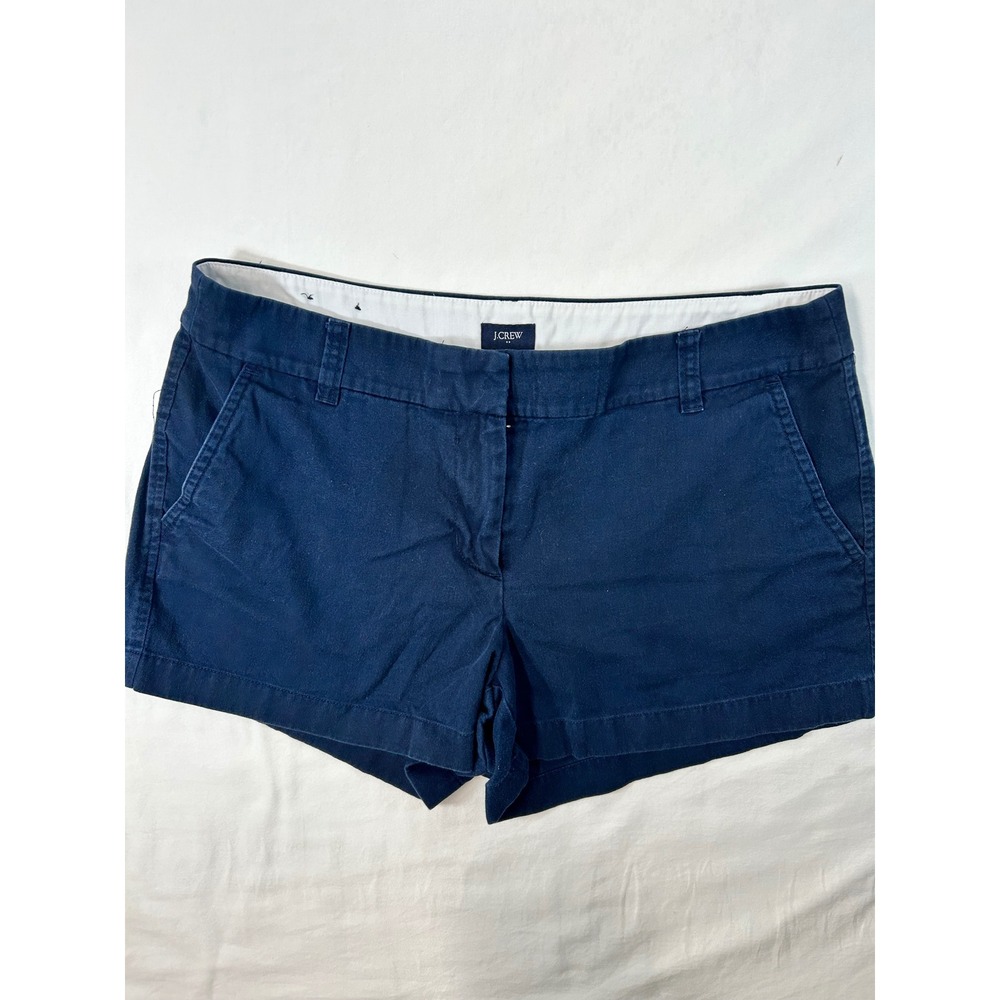J.Crew Re-Imagined Navy Blue Chino Shorts Womens Size 8‎ Mid Rise 3 Inch Inseam